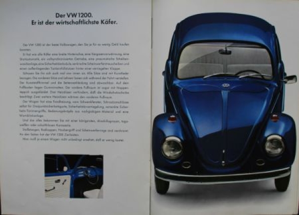 Volkswagen Beetle Modelprogram 1968 "Der neue Kaefer" Carbrochure  (7771)